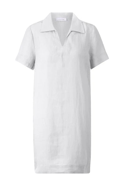 LINEN MINI DRESS, WHITE