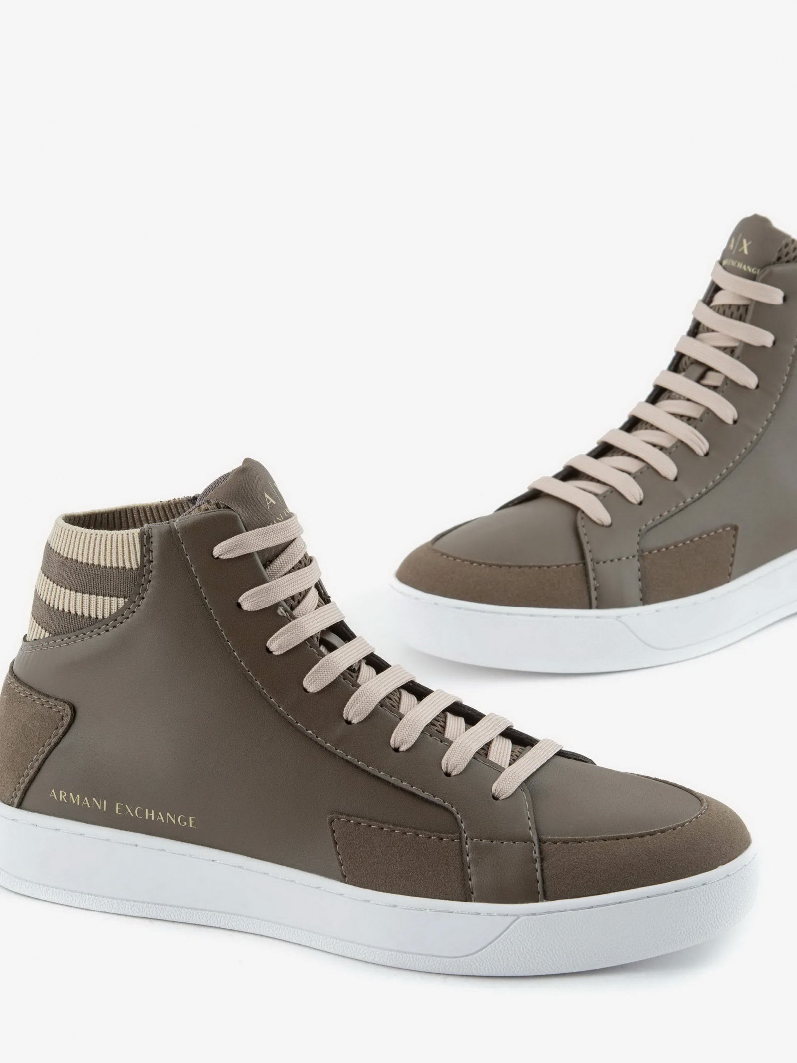 Faux Leather High Top Sneaker (crocodile/cream)