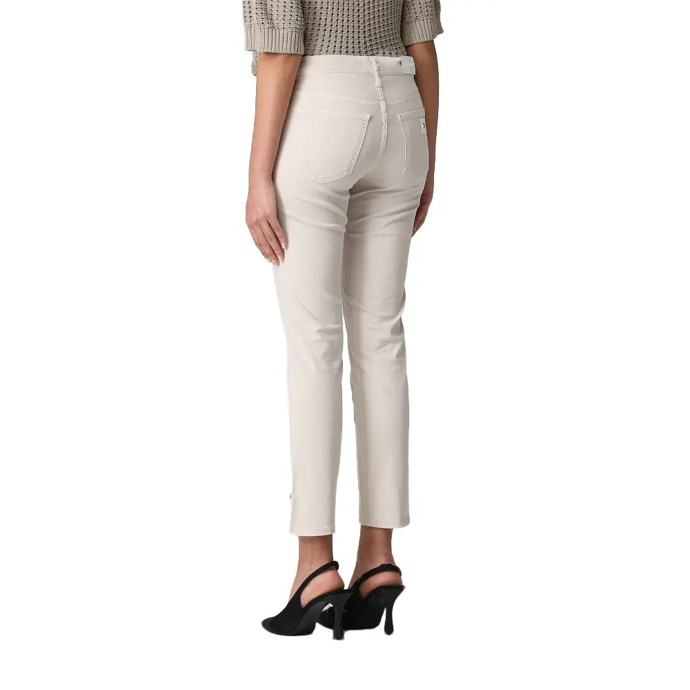 Woman woven 5 pockets pants, aura