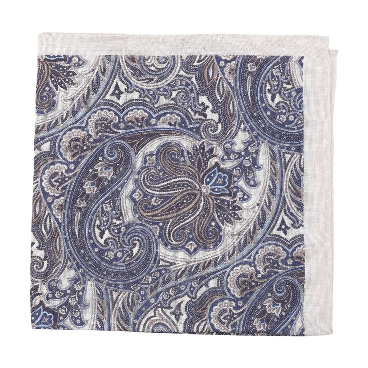 Paisley Pocket Square, Cream