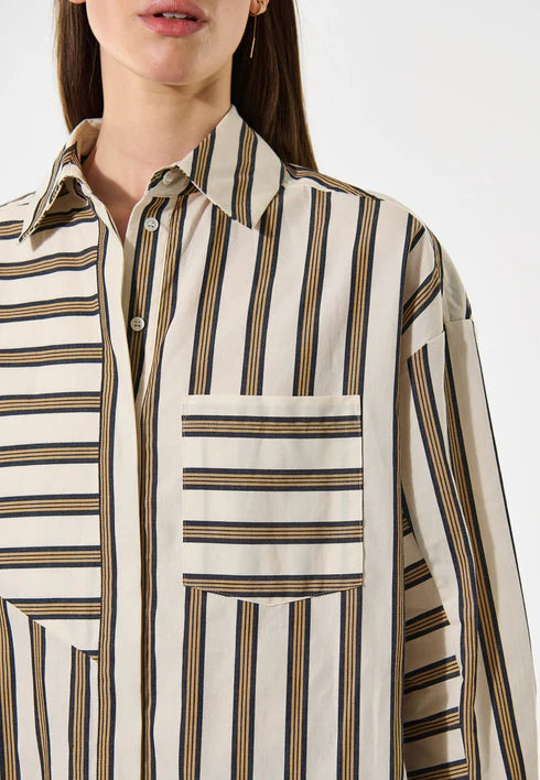 HALIMO SHIRT, CREAM STRIPE
