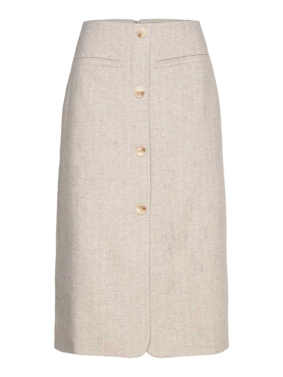SOPHIA WOOL SKIRT, LIGHT GREY MELANGE