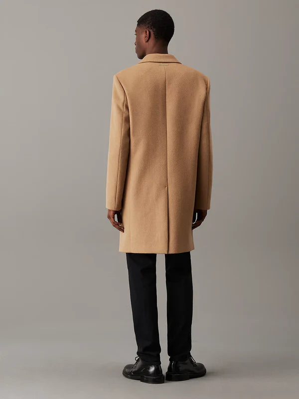 FINE WOOL BLEND COAT, NATURAL KHAKI