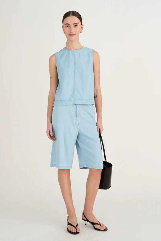 DREW DENIM BERMUDA SHORTS, DENIM BLUE