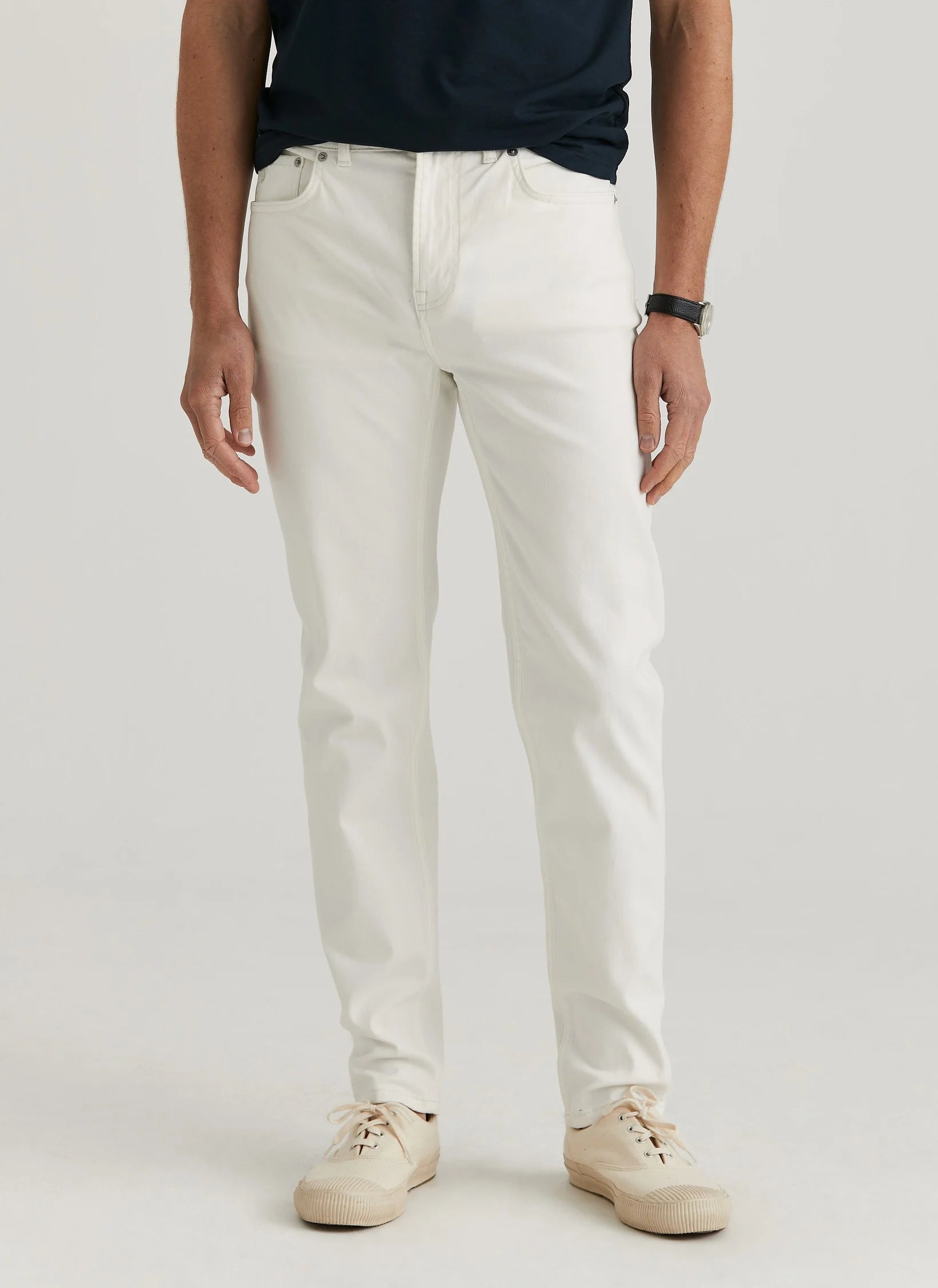 James Brushed 5 Pkt, Off White, længde 34