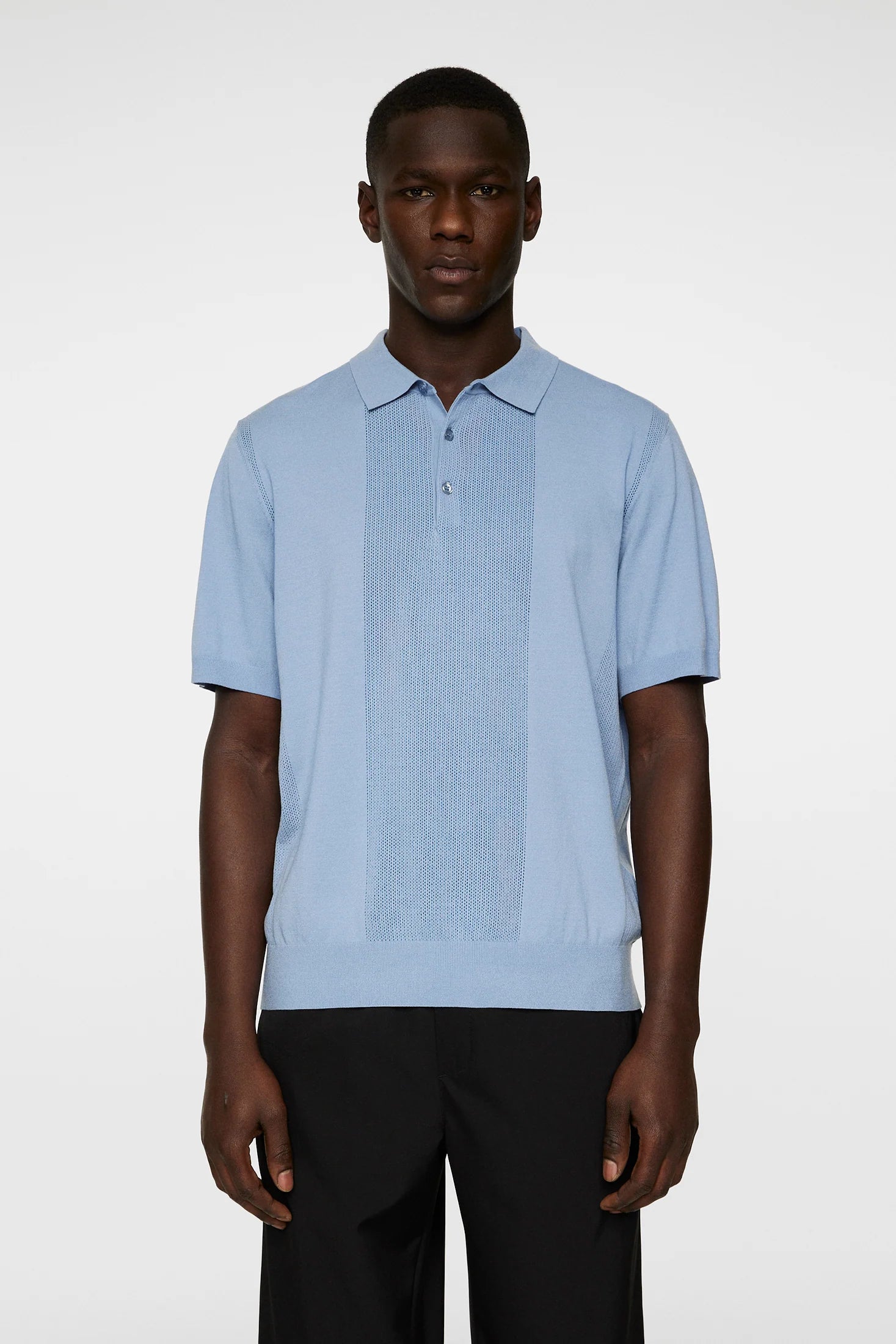 Reymond Solid Stripe Polo, Rain Washed