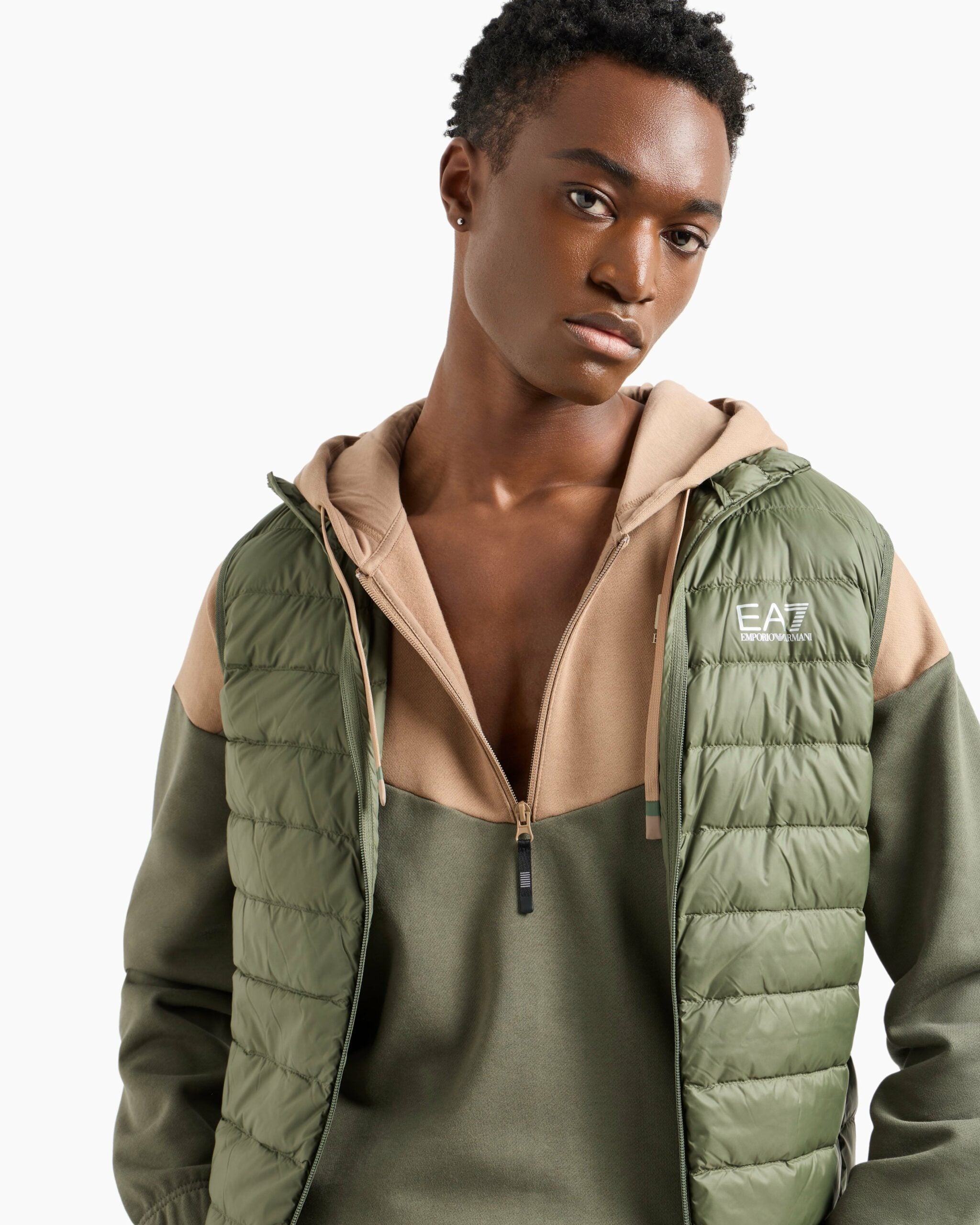 Man Woven Down Waistcoat, Beetle