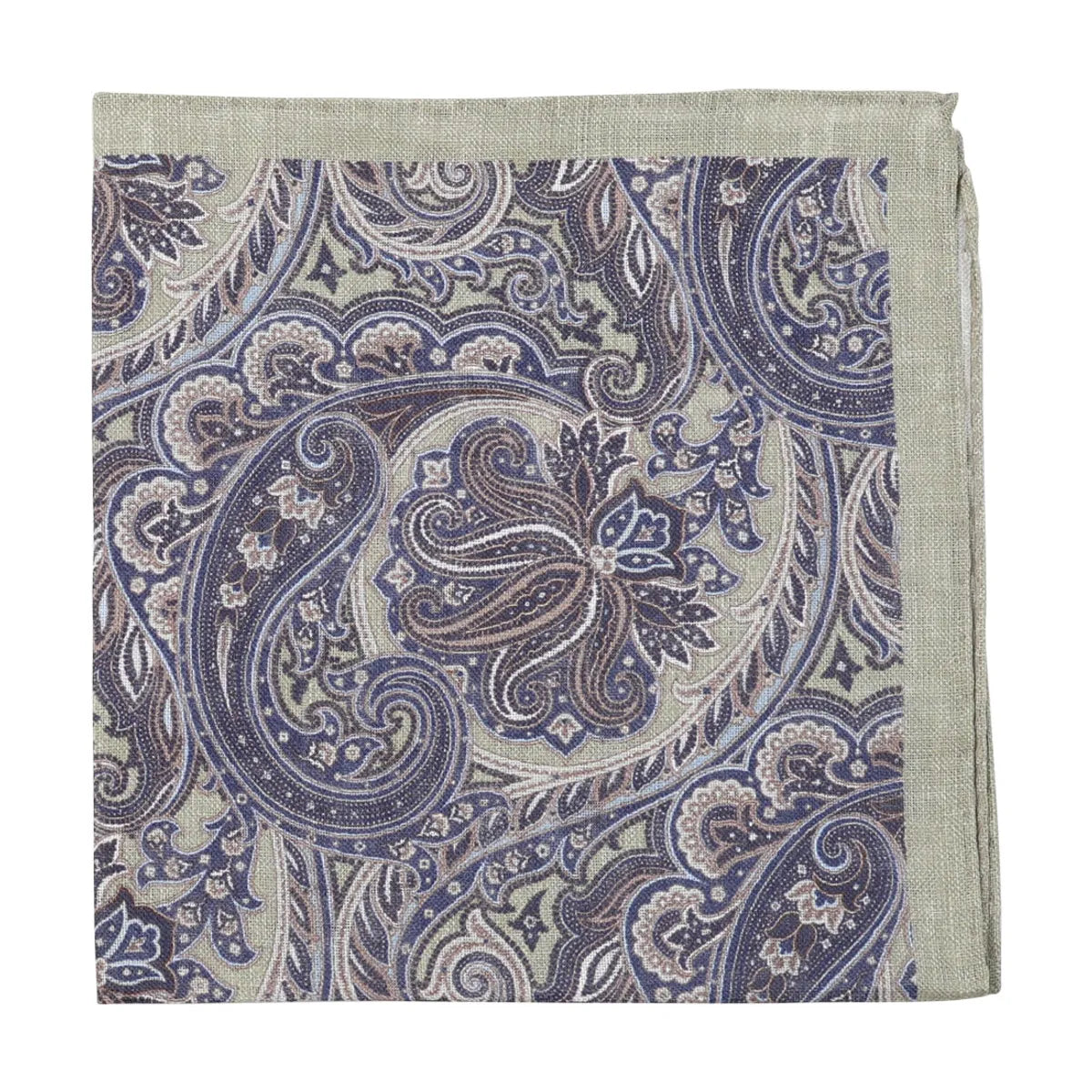 Paisley Pocket Square, Green