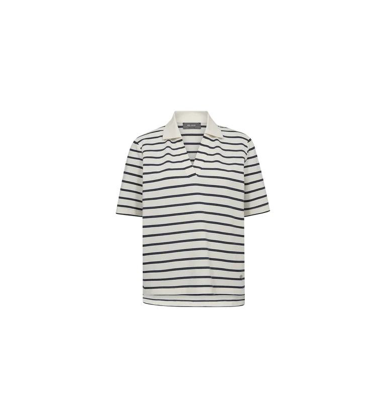MILENA STRIPE POLO, MARITIME BLUE