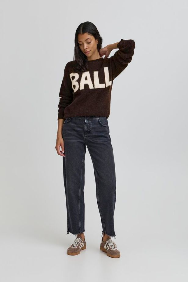 Bastacy Rib Logo Pullover, Coffee Bean