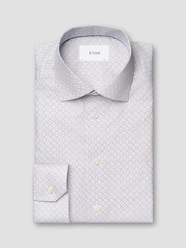 GEOMETRIC SIGNATURE TWILL SHIRT, SLIM, PINK