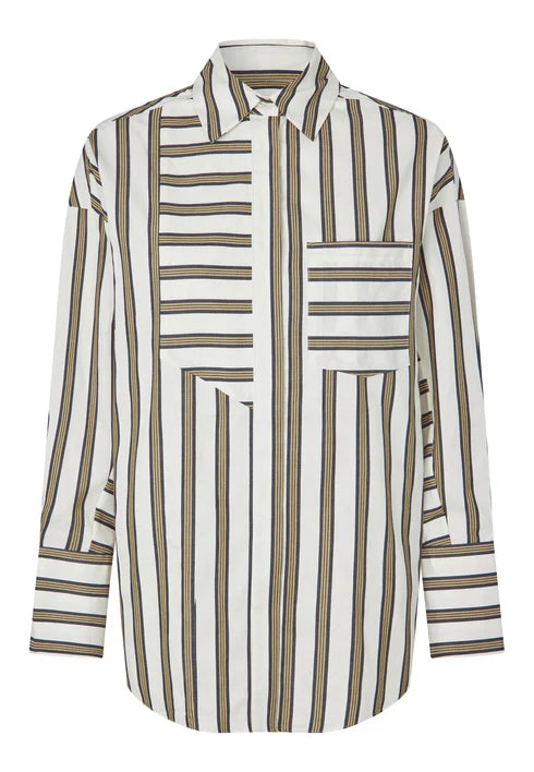 HALIMO SHIRT, CREAM STRIPE