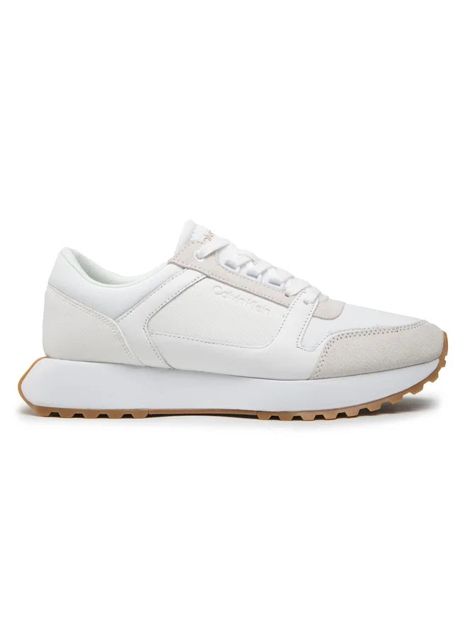 Low top lace up mix, white/gum