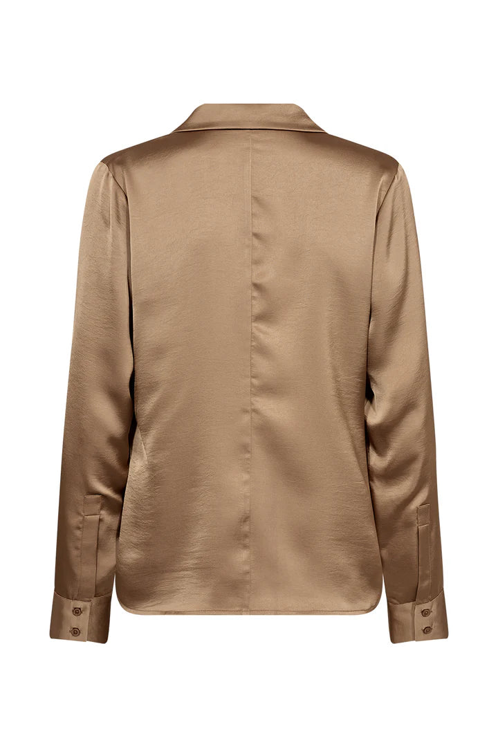 PD-Iris Satin Shirt, Camel
