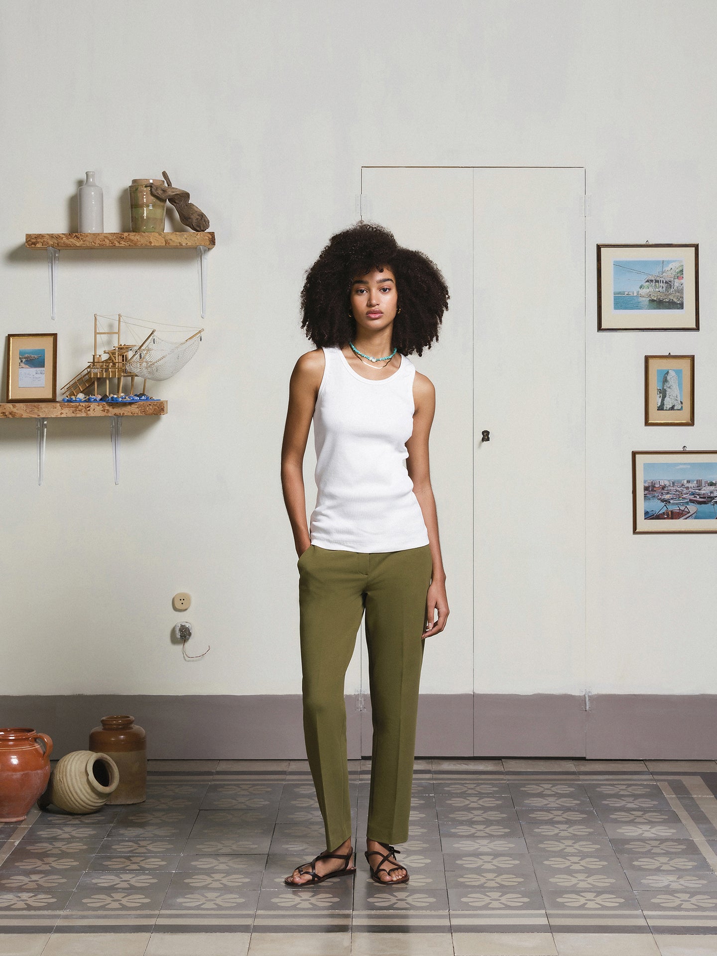 Woman tank top, bianco