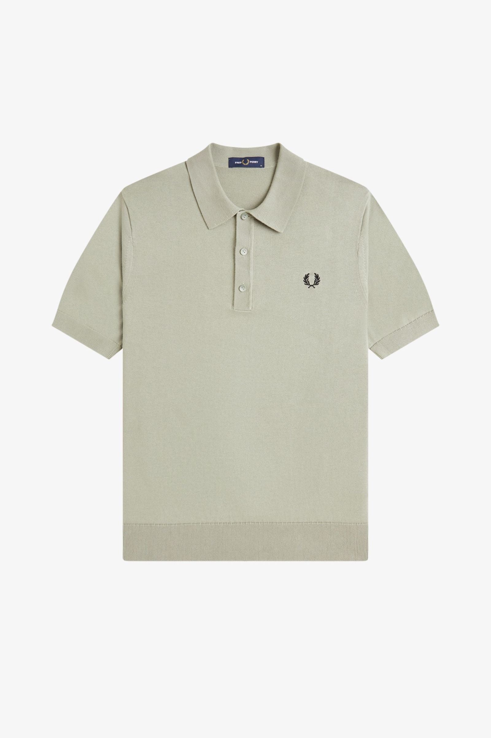 COTTON KNITTED POLO, SEAGRASS