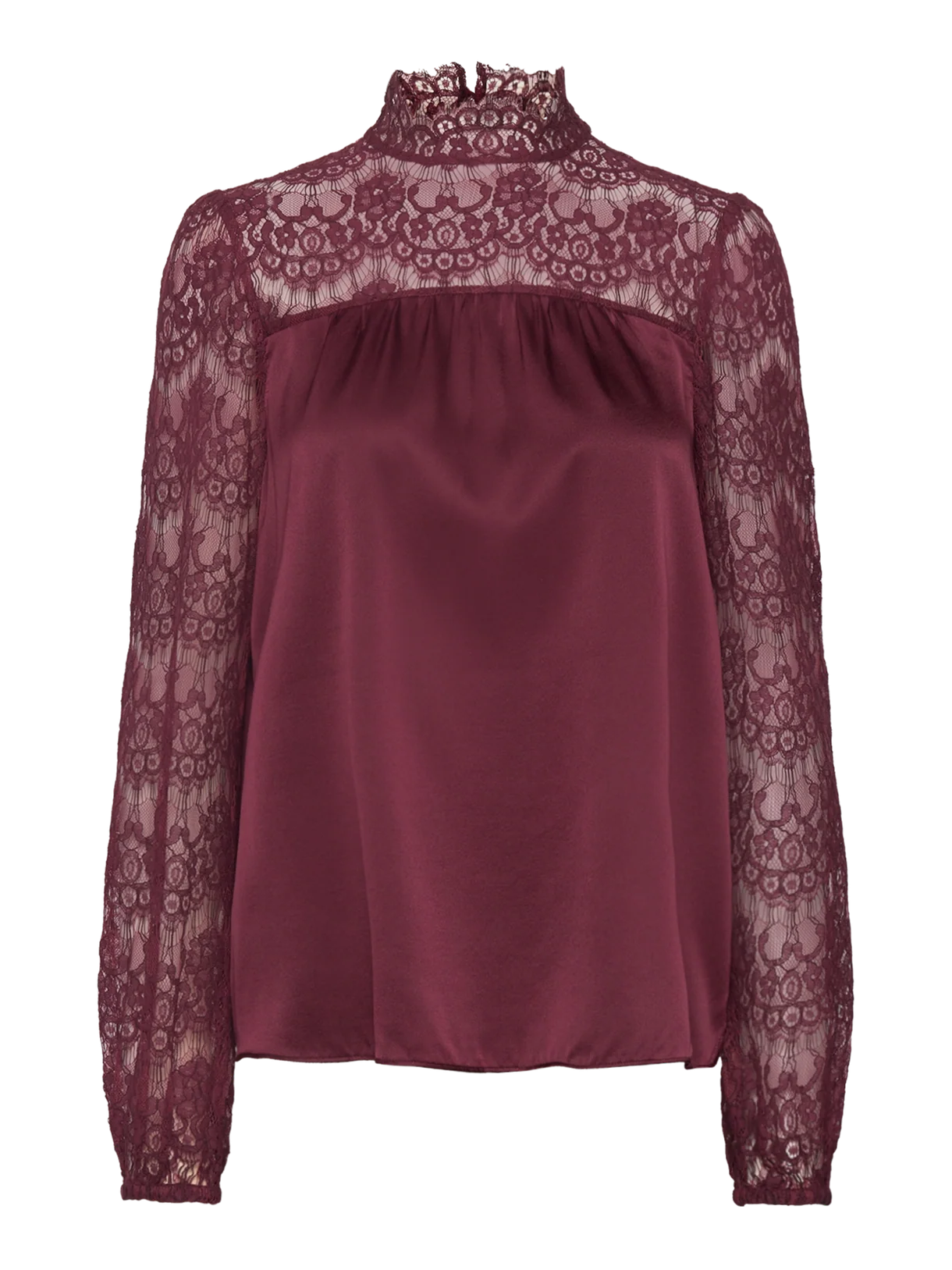 JADE SILK LS BLOUSE, TAWNY PORT