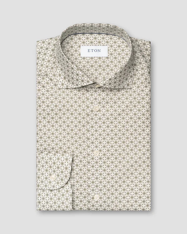 GEOMETRIC SIGNATURE TWIL SHIRT, BEIGE