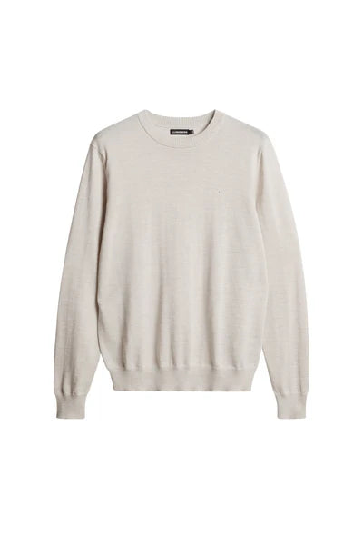 KEANE MERINO CREW NECK SWEATER, MOONBEAM MELANGE