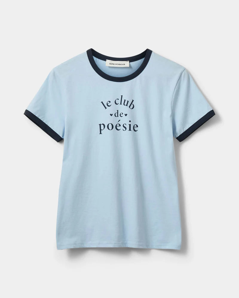 MAGGIE CONTRAST T-SHIRT, BLUE