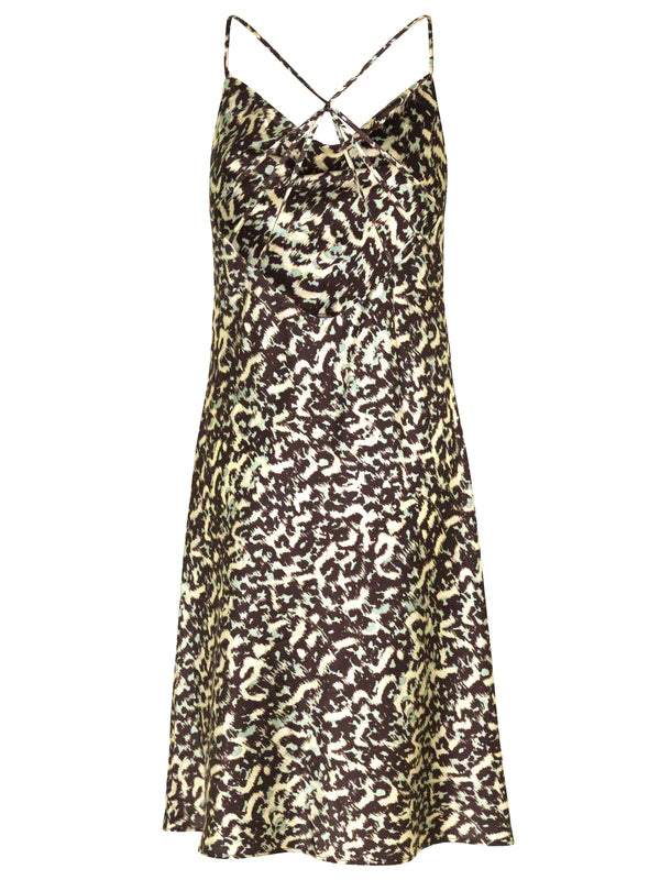 Dress (brown abstract leo print)