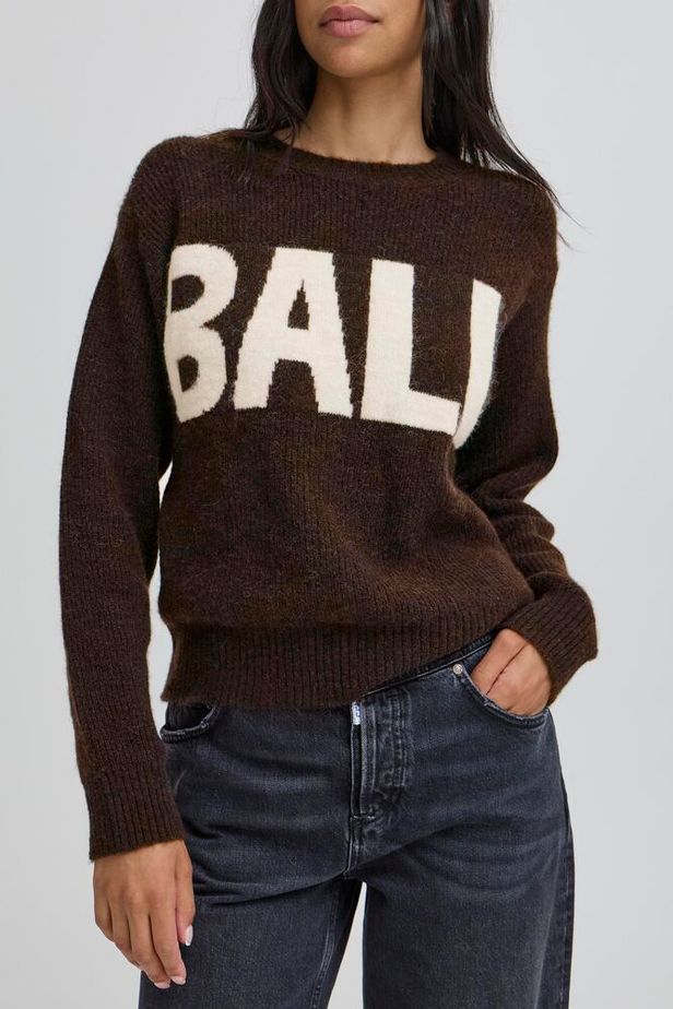 Bastacy Rib Logo Pullover, Coffee Bean