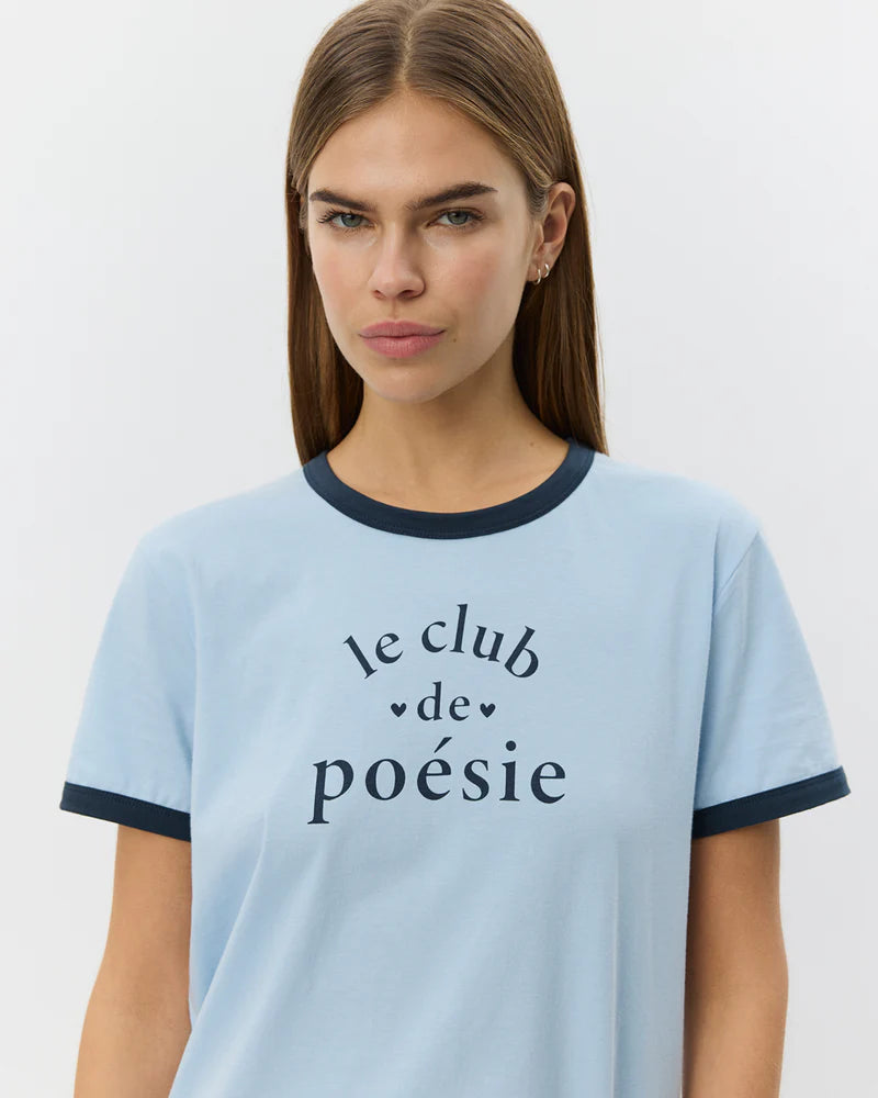 MAGGIE CONTRAST T-SHIRT, BLUE