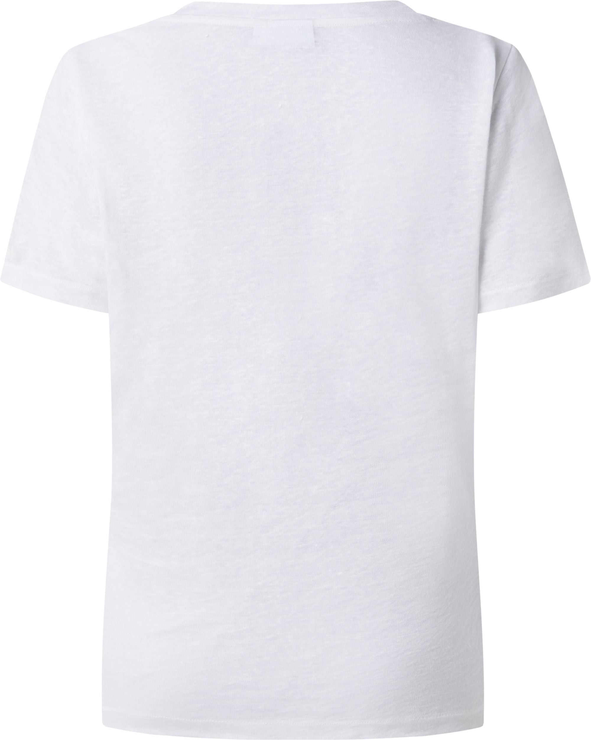 Linen jersey v-neck, bright white