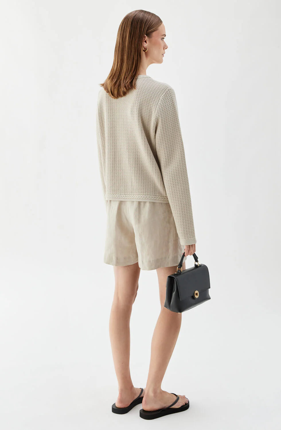 Estelle Solid Cardigan, Sand