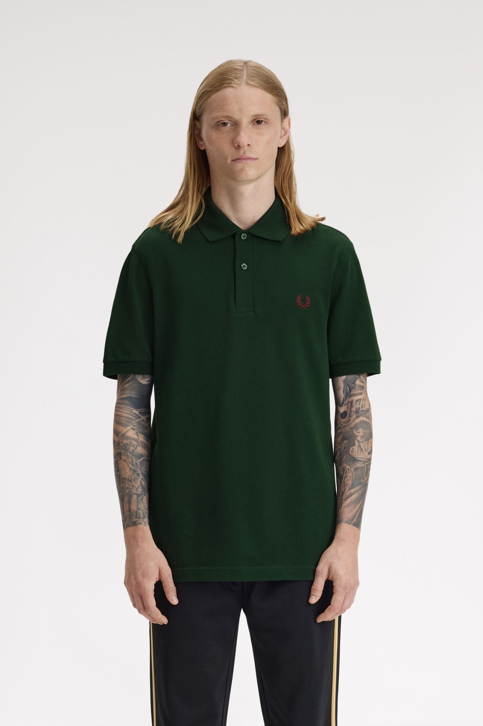 PLAIN FRED PERRY POLO, GRASSROOTS/OXBLOOD