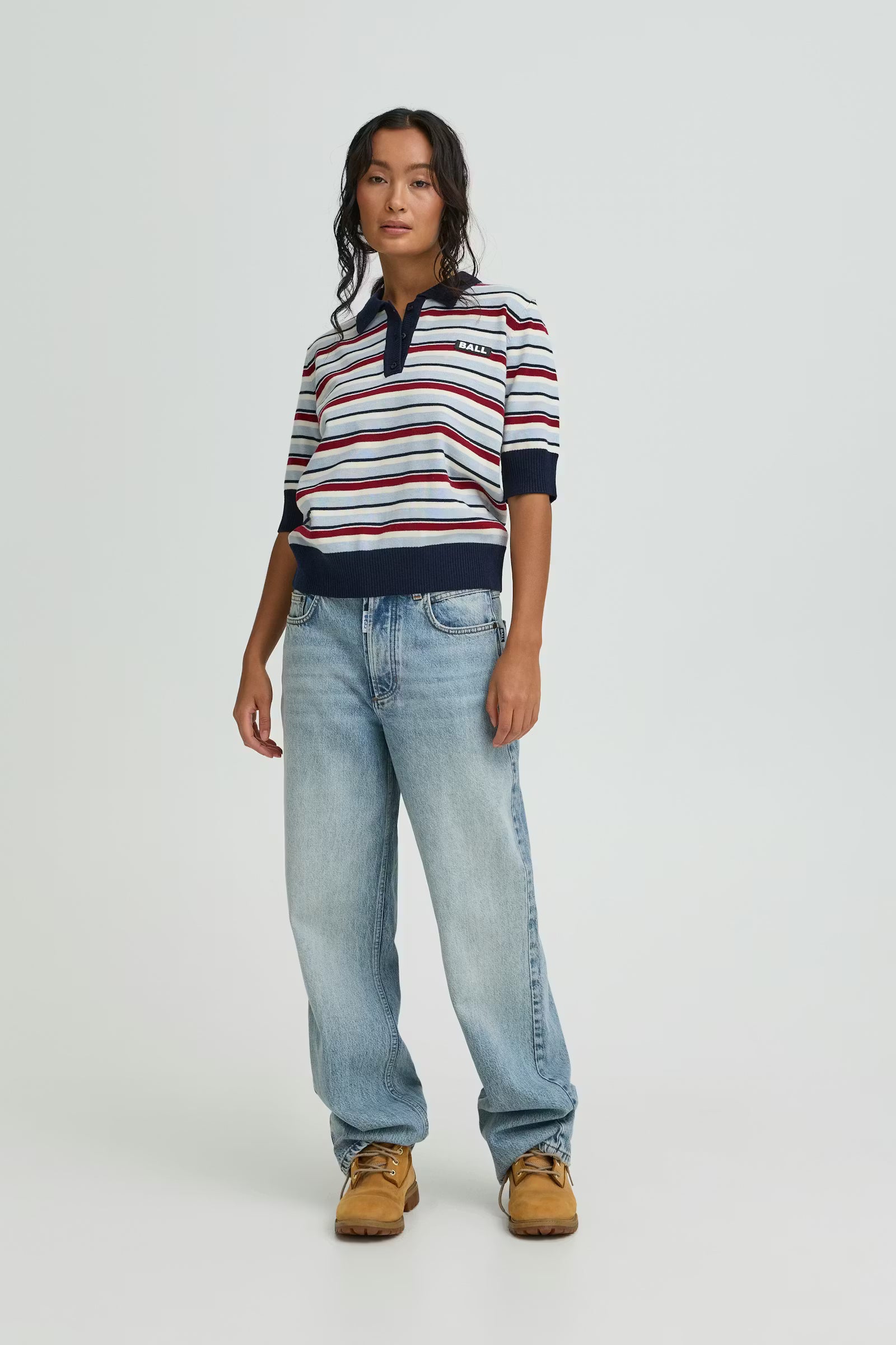 BAMARIETTA KNIT POLO, CELESTIAL BLUE