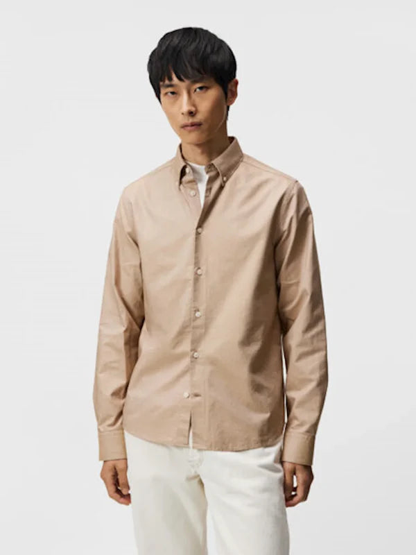 STRETCH OXFORD SLIM SHIRT, TIGER BROWN