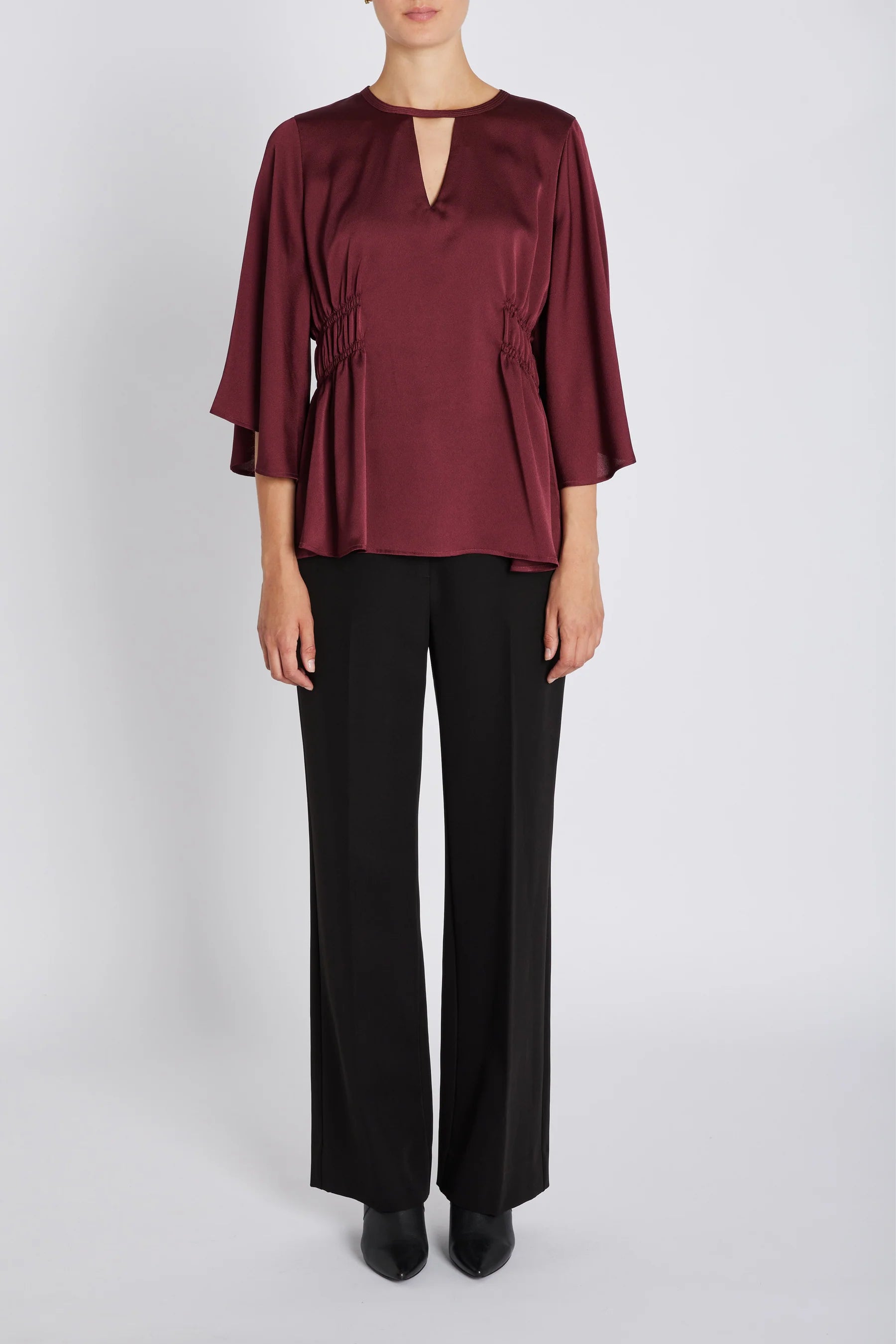 ACACIA VENILA BLOUSE, BURGUNDY