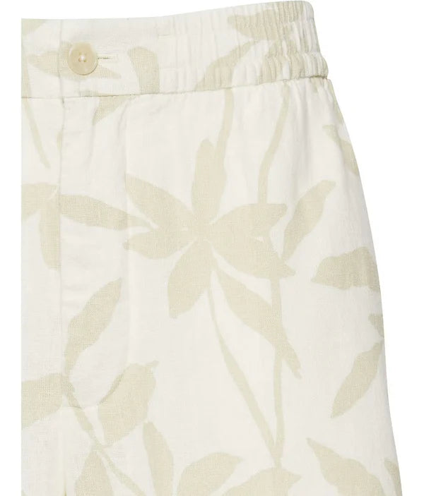 LINEN AOP PULL ON SHORTS, PISTACHIO SHELL