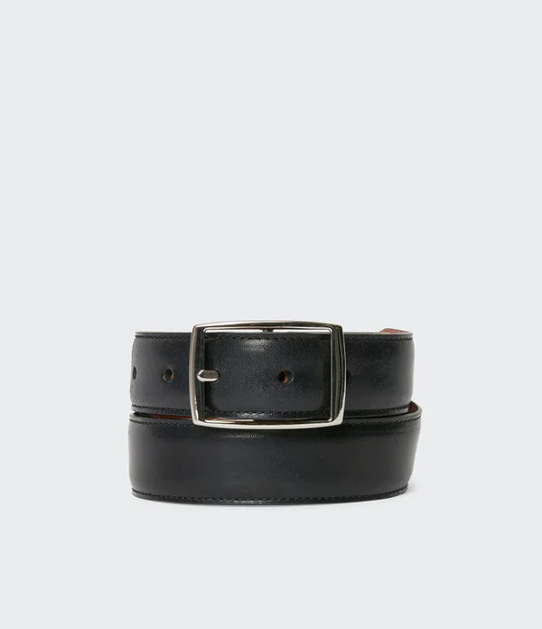 DAGON REVERSIBLE BELT, BLACK/COGNAC