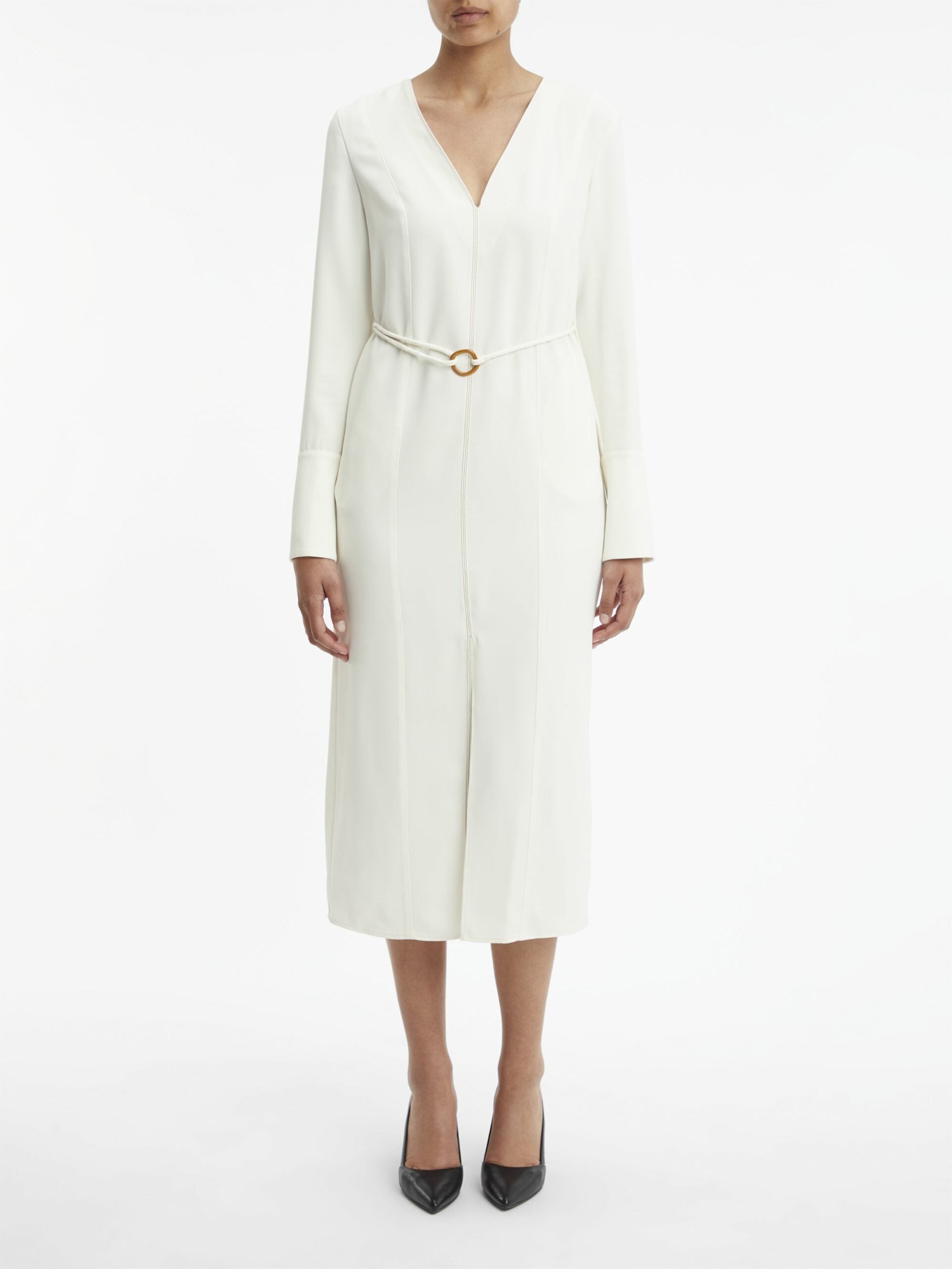 Sustainable twill midi dress, seadpearl