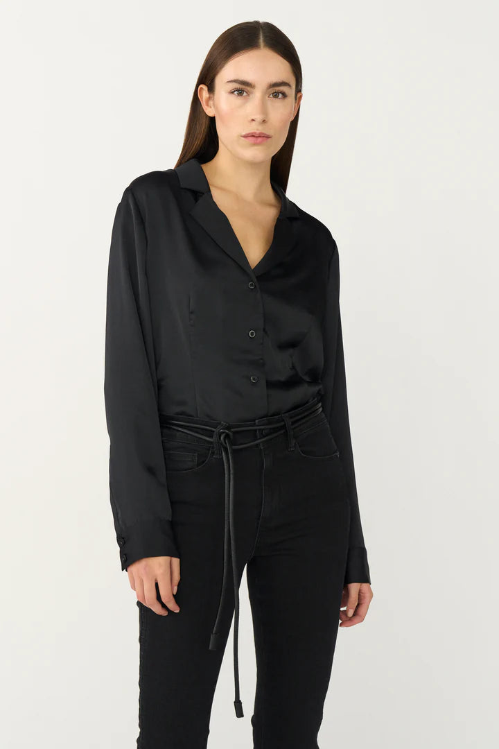 PD-Iris Satin Shirt, Black