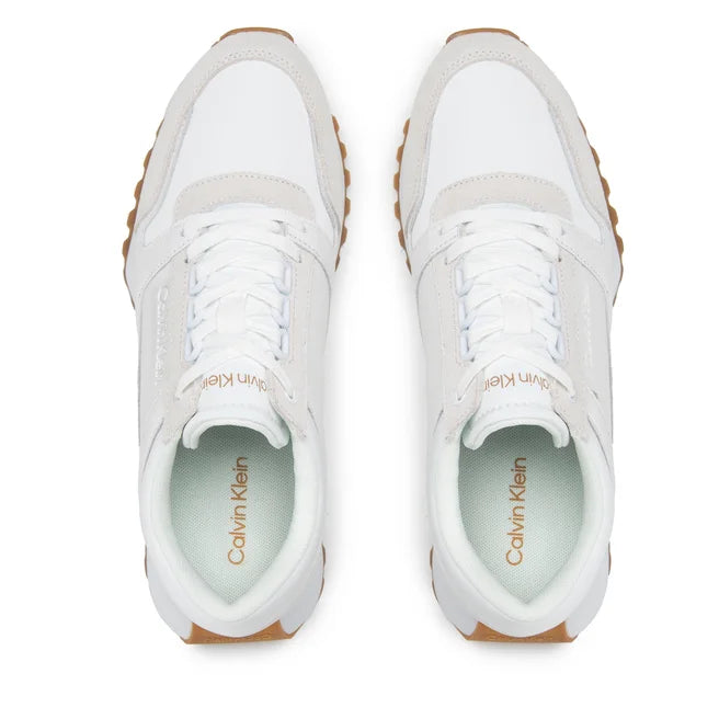 Low top lace up mix, white/gum