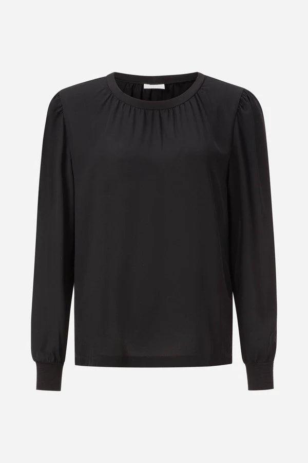 Mat Mix Blouse Recycled, Black