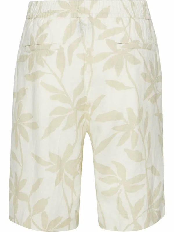 LINEN AOP PULL ON SHORTS, PISTACHIO SHELL