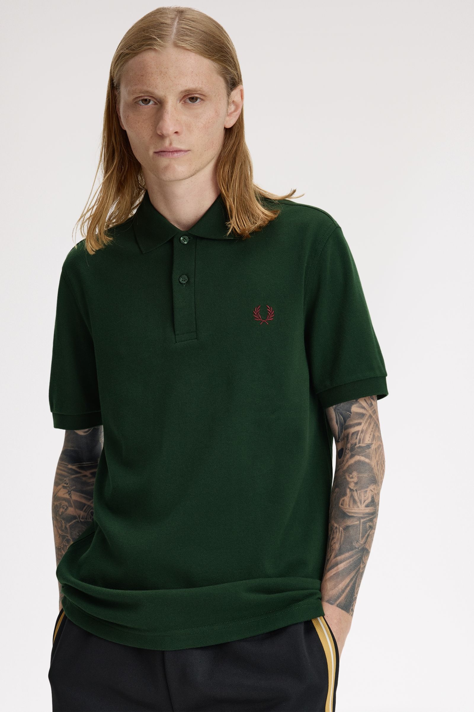 PLAIN FRED PERRY POLO, GRASSROOTS/OXBLOOD