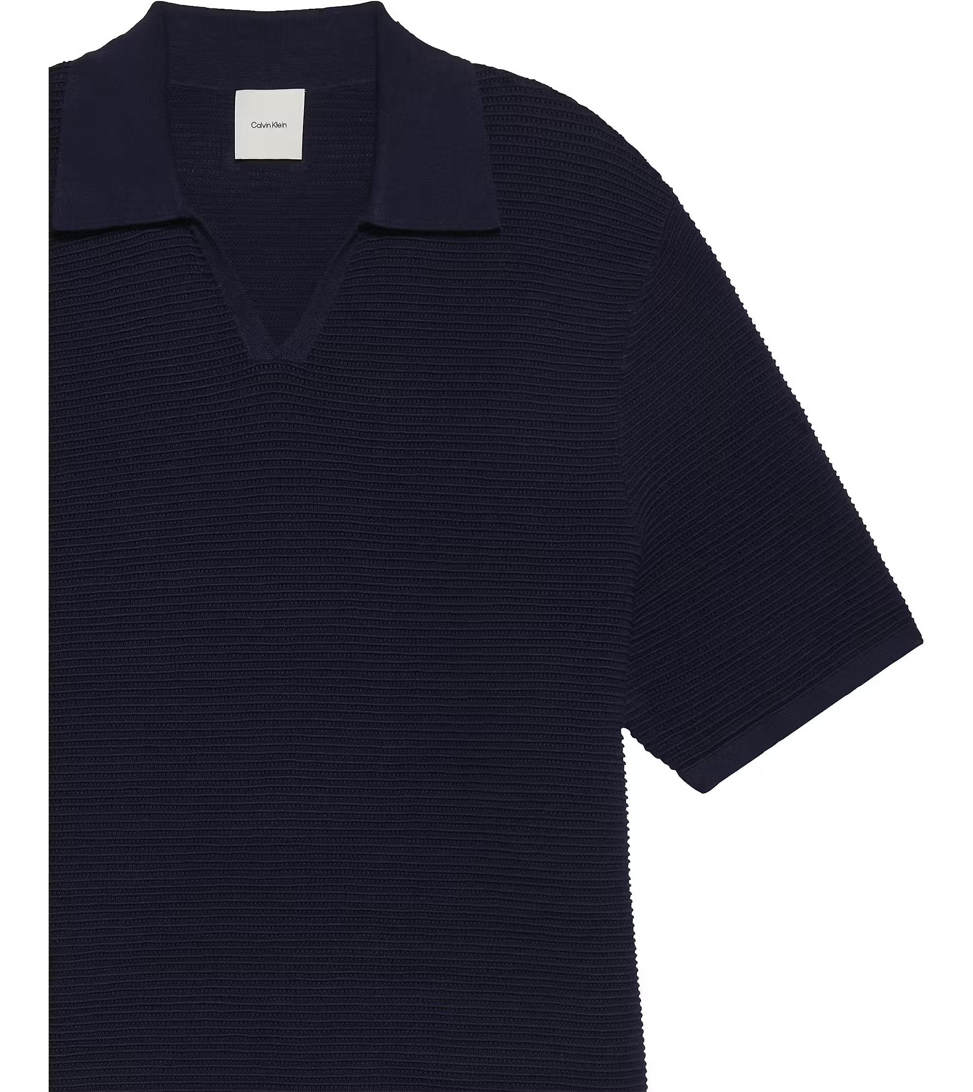 SS Snowy Tech Knit Johnny Collar, Dark Sapphire