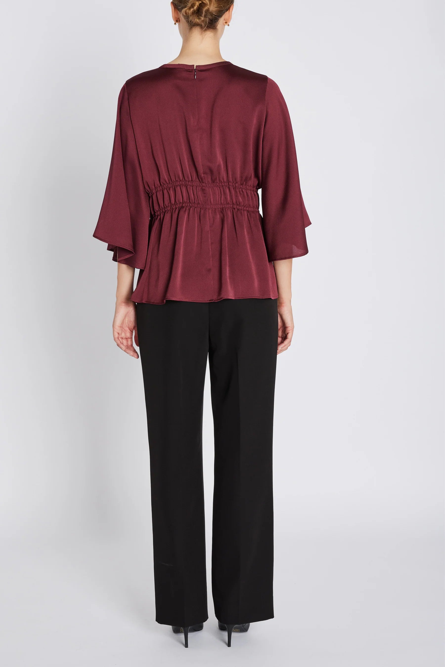 ACACIA VENILA BLOUSE, BURGUNDY
