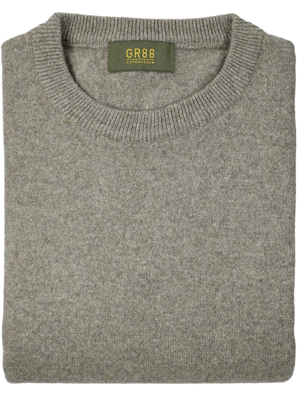 GENOVA MERINO CREW NECK JUMPER, LIGHT GREY