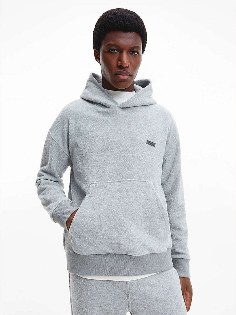 Boucle fleece comfort hoodie, grey