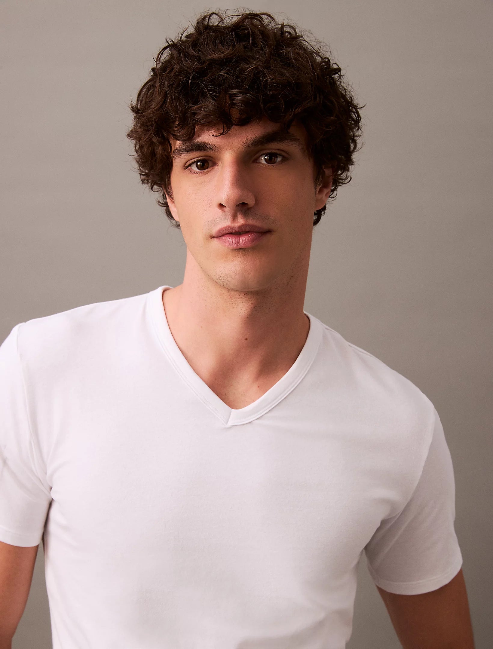 S/S V Neck 3Pk, White