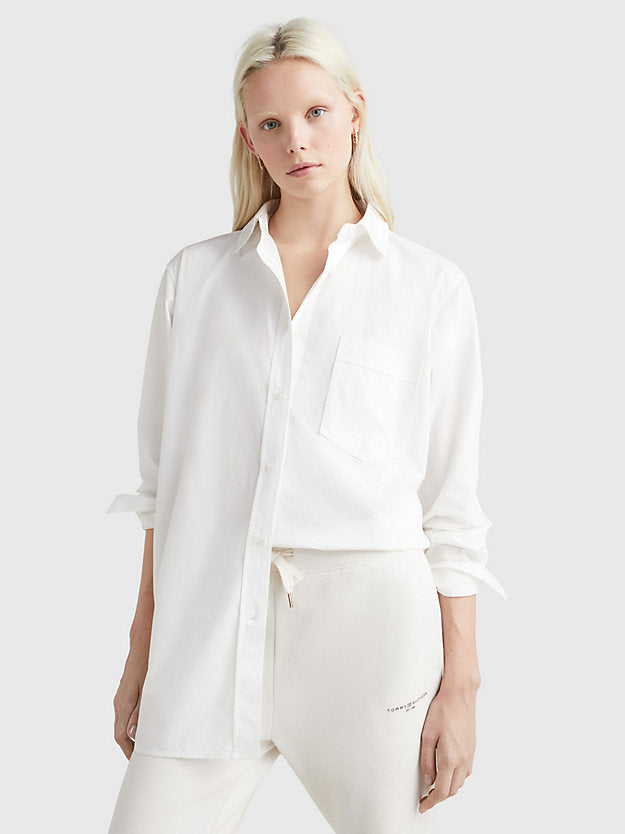Poplin oversized shirt, optic white