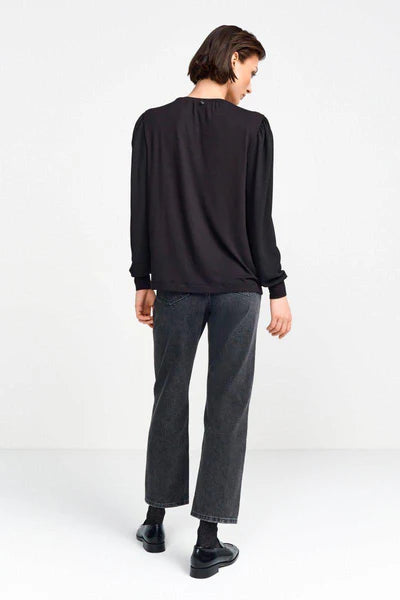 Mat Mix Blouse Recycled, Black
