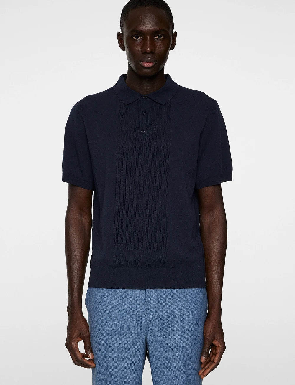 Reymond Solid Stripe Polo, JL Navy