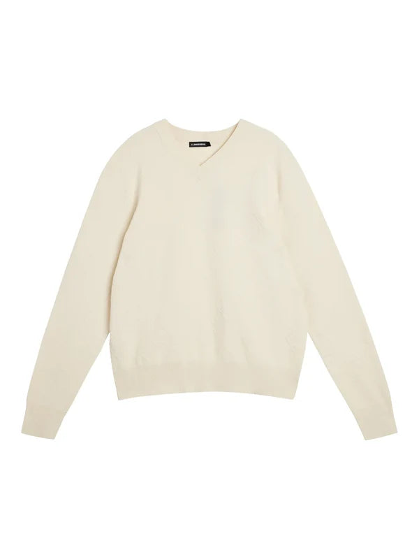 VITO JACQUARD V-NK SWEATER, TURTLEDOVE